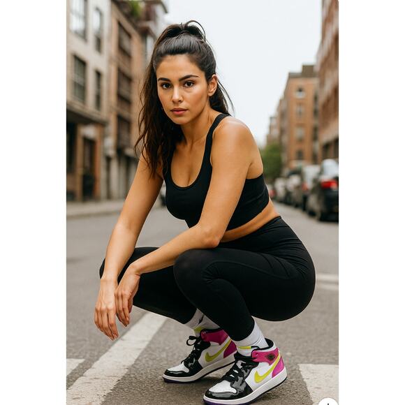 Nike Air Jordan 1 Mid Top SE Cyber Active Fuchsia 2020 5.5Y / womens 7 Athletic - Picture 2 of 14